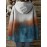 Plus Size, Women's Plus Floral Gradient Print Comfortable Versatile Hoodie, No Accessories Included