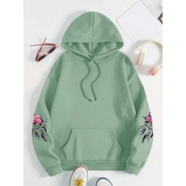 Women'S Plus Size Boho Chic Hoodie - Soft, Comfortable Long Sleeve with Dreamcatcher & Floral Print, Casual Pullover with Pockets for Everyday Wear, Casual Wear Hoodie|Boho Chic Style|Soft Fabric Hoodie